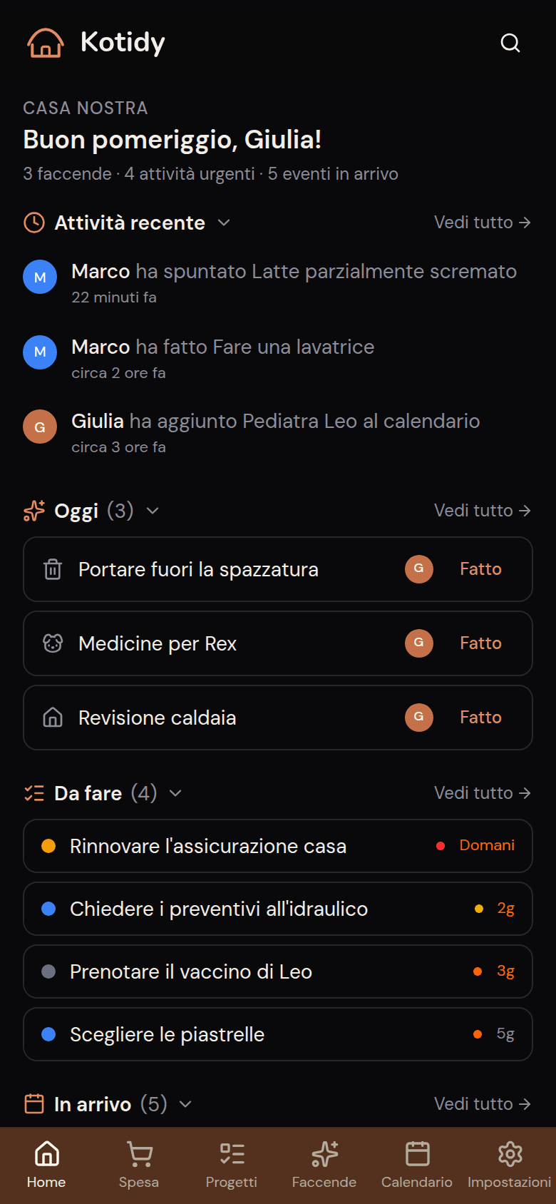 Home di Kotidy: la giornata della casa a colpo d'occhio